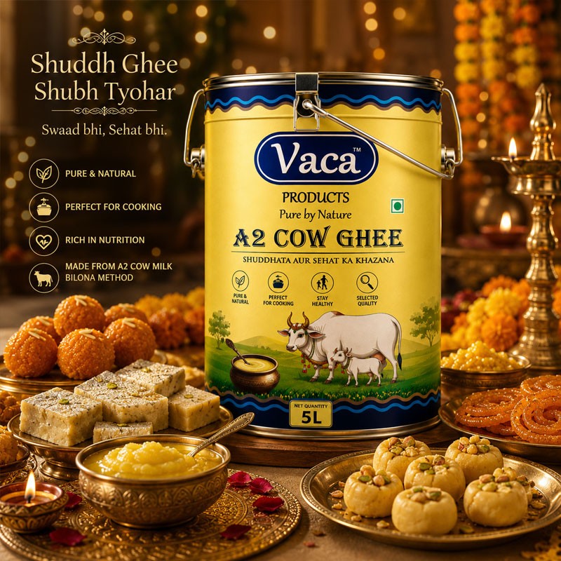 Vaca A2 Cow Ghee – 5 Ltr Family Saver Pack